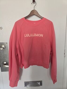NWT Women's XL/XXL lululemon Pink Coral Logo Scuba Oversized Sweatshirt